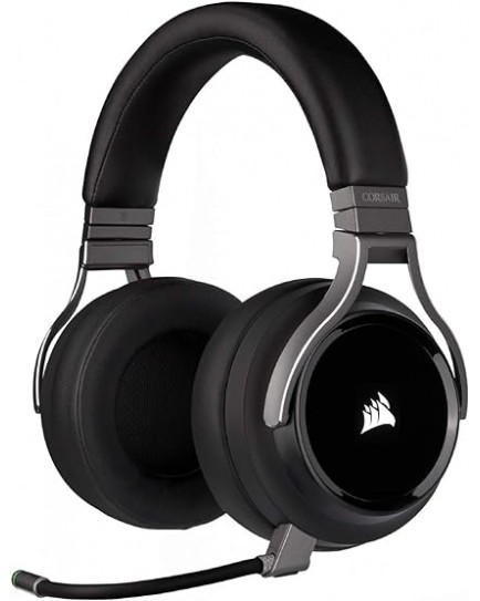 CORSAIR Virtuoso RGB Wireless Gaming Headset High Fidelity 7.1 Surround Sound Memory Foam Earcups 20 Hour Battery Life Carbon CA 9011185 NA Electronic Games | CA-9011185-NA