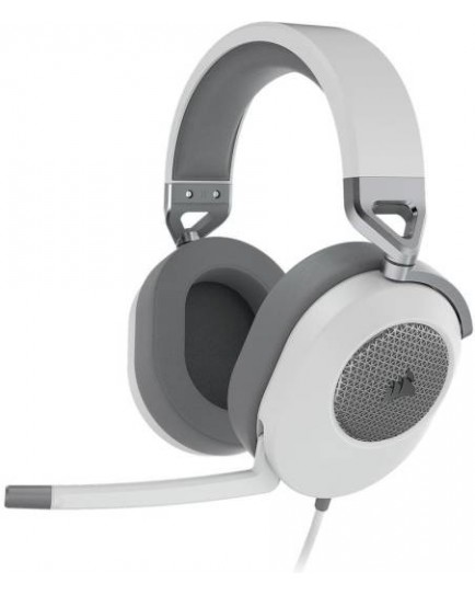 Corsair HS65 Surround Wired Gaming Headset, Dolby Audio 7.1, 20Hz - 20 kHz Frequency Response, 1.8m Cable Length, Omni Directional, 50mm Drivers, For PC / Mac / PS4/5, Xbox One, White | CA-9011271-NA