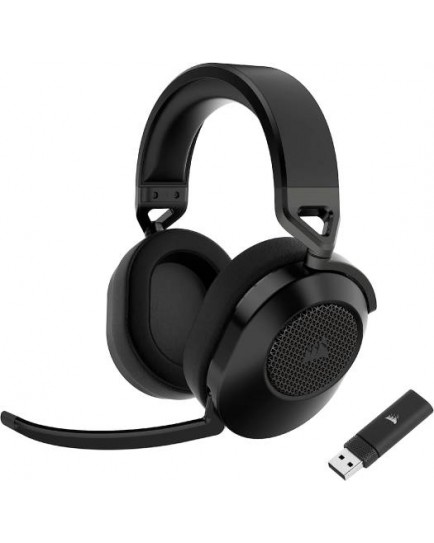 Corsair HS65 Wireless Gaming Headset, 50mm Neodymium Drivers 2.4GHz Wireless / BT Connection, Dolby Audio 7.1 Surround Sound, Omni-Directional Micr, On-Ear Audio Controls, Carbon | CA-9011285-EU2