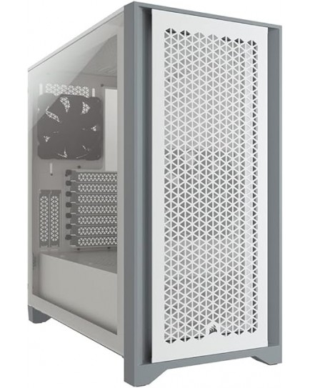 Corsair 4000D Airflow Tempered Glass Mid-Tower Atx Case (High-Airflow Front Panel, Tempered Glass Side Panel, Rapidroute Cable Management System, Spacious Interior, Two Included 120 mm Fans) White | CC-9011201-WW