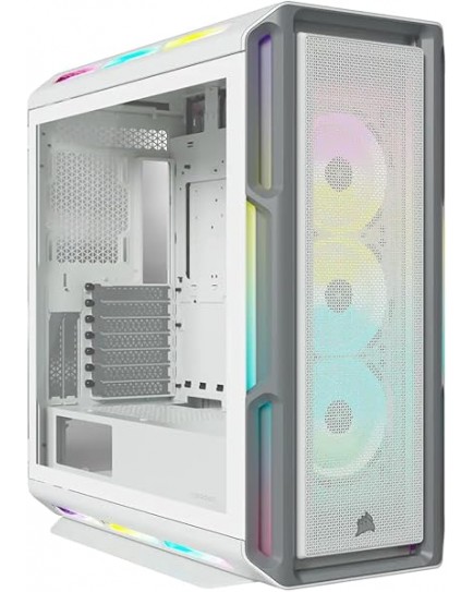 Corsair Icue 5000T Rgb Tempered Glass Mid-Tower Smart Case, White | CC-9011231-WW