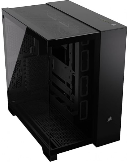 CORSAIR 6500X Tempered Glass Mid-Tower ATX PC Case – No Fans Included – Dual-Chamber Design – Wide Cooling Flexibility – Reverse Connection Motherboard Compatible – Black| CC-9011257-WW