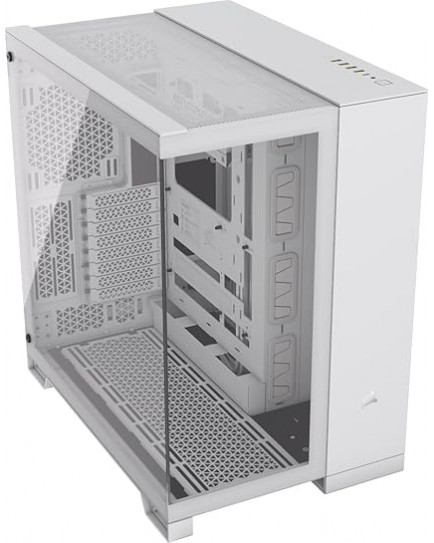 CORSAIR 6500X Tempered Glass Mid-Tower ATX PC Case – No Fans Included – Dual-Chamber Design – Wide Cooling Flexibility – Reverse Connection Motherboard Compatible – White | CC-9011258-WW