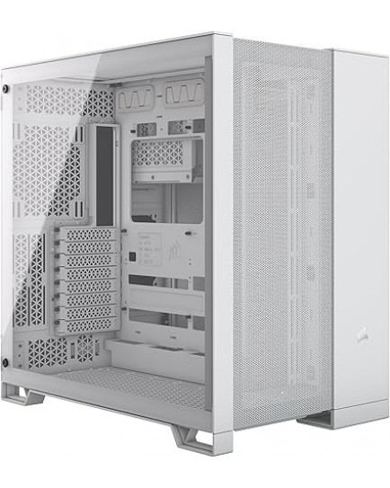 CORSAIR 6500D AIRFLOW Mid-Tower ATX PC Case – No Fans Included – Dual-Chamber Design – Wide Cooling Flexibility – Reverse Connection Motherboard Compatible – White | CC-9011260-WW