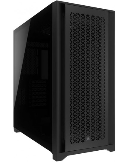 CORSAIR 5000D CORE AIRFLOW Mid Tower ATX PC Case – No Fans Included – Tempered Glass Side Panel – High-Airflow Design – Spacious Interior For Multiple 360mm Radiators – Black | CC-9011261-WW