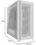 CORSAIR 5000D CORE AIRFLOW Mid Tower ATX PC Case – No Fans Included – Tempered Glass Side Panel – High-Airflow Design – Spacious Interior For Multiple 360mm Radiators – White | CC-9011262-WW