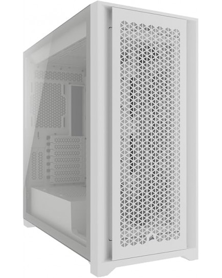 CORSAIR 5000D CORE AIRFLOW Mid Tower ATX PC Case – No Fans Included – Tempered Glass Side Panel – High-Airflow Design – Spacious Interior For Multiple 360mm Radiators – White | CC-9011262-WW