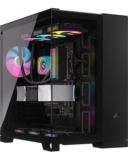 CORSAIR iCUE LINK 6500X RGB Mid-Tower ATX Dual Chamber PC Case – Panoramic Tempered Glass - Reverse Connection Motherboard Compatible – 3x CORSAIR RX120 RGB Fans Included – Black | CC-9011269-WW