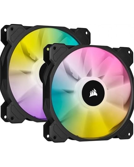 Corsair Sp Series, Sp140 RGB Elite, 140mm RGB Led Fan With Airguide, Dual Pack With LightingNode Cor, Black | CO-9050111-WW