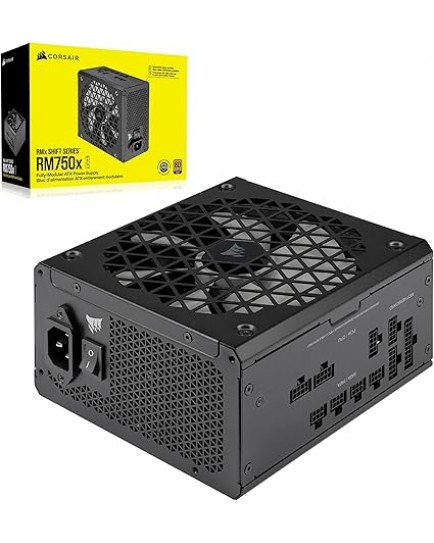 Corsair RM750x SHIFT Fully Modular ATX Power Supply - 80 PLUS Gold - ATX 3.0 - PCIe 5.0 - Zero RPM - Modular Side Interface - Black | CP-9020251-UK