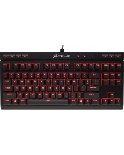 Corsair K63 Compact Mechanical Gaming Tenkeyless Keyboard, Cherry MX Red Switches, Full Key (NKRO), 100% Anti-Ghosting, USB 2.0 Type-A Wired Connectivity, Black | CH-9115020-NA