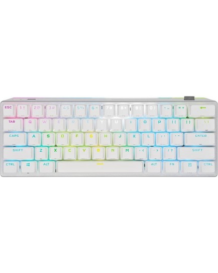 Corsair K70 RGB Pro Mini Wireless Mechanical Gaming Keyboard, Swappable Cherry MX Switches, PBT Double Shot Keycaps, For PC / Mac / Mobile / Playstation, English Layout, White | CH-9189110-NA