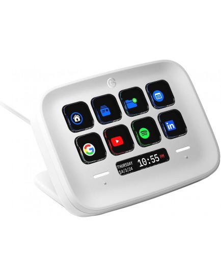 Elgato Stream Deck Neo, 8x Customizable LCD Keys, 2x Touch Points Sensors, USB-C 2.0 Braided Cable, 90cm Cable Length, Wide Application of Use, White | 10GBJ9901