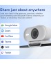 Elgato Facecam Neo Webcam, CMOS Sensor 1/2.9", Elgato AF Lens (auto focus) Optics, 26 mm (Full-Frame Equivalent) Focal Length, f/2.0 Aperture, 77° FoV, USB Type C Connection, White | 10WAE9901