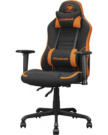 COUGAR Fusion S Ergonomic Gaming Chair, PVC Faux Leather, Metal 5-Star Base, , Built-in 3D Curved Lumbar Support, Adjustable Armrest, Class 4 Gas Lift Cylinder, 120 kg, Orange/Black | 3MFSLORB.0001