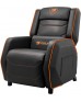 Cougar Ranger S Gaming Sofa, Side Storage Pocket, Breathable PVC Leather, Headrest Lumbar Pillow, Adjustable Design, Up to 160Kg Weight Capcity, Black/Orange | 3MRGSORB.0001