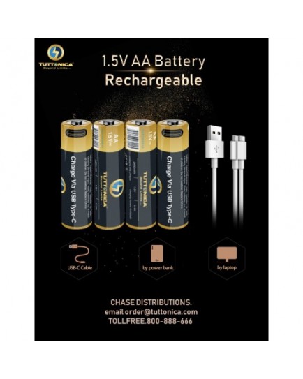 TUTTONICA TUTTO-TE-610 CELL  AA TYPE-C RECHARGEABLE BATTERY (Pack of 4)