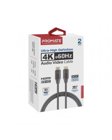 Promate Ultra-High Definition 4K@60Hz HDMI® Audio Video Cable | ProLink4K60-300