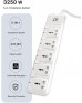 S-TEK Extension Cord [10 ft/3 mtr] Power Strip Surge Protector (5WAY)