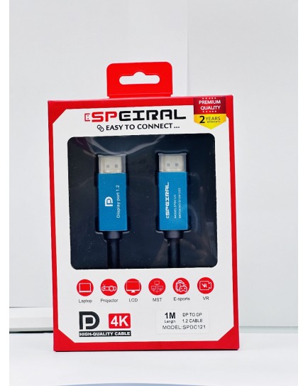 SPEIRAL DISPLAYPORT CABLE 1METER 1.2 4K 60 HZ SPDC121