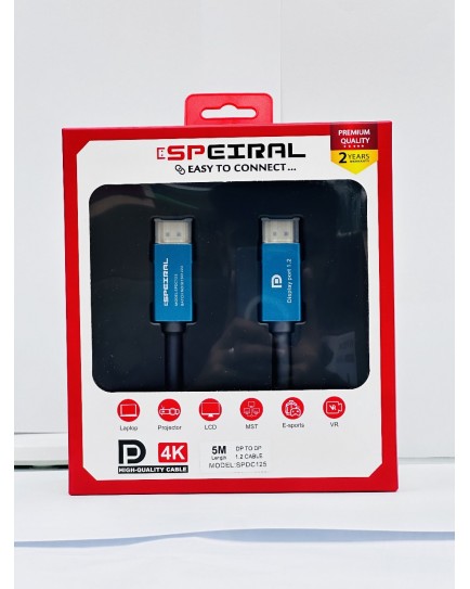 SPEIRAL DISPLAYPORT CABLE 5METER 1.2 4K 60 HZ  SPDC125