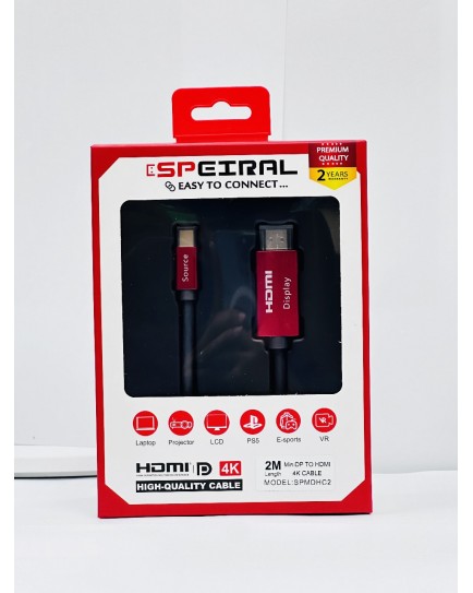 SPEIRAL MINI DP TO HDMI CABLE 4K 60 Hz  SPMDHC2