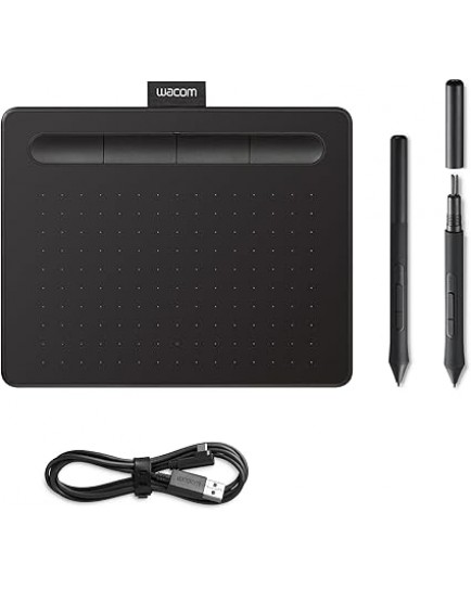 Wacom Intuos Small Black Graphic Tablet for Painting, Sketching and Photo Retouching – Ideal for Work from Home & Remote Learning | CTL-4100K-N